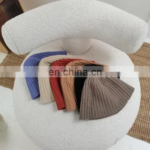 Japanese Niche Knitting Bucket Hat Female Solid Color Casual Wild Fisherman Hat Korean Version of the Autumn and Winter thumbnail-1