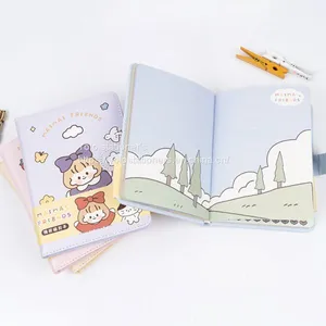 Korean Version of Cute Ins Style Cartoon PU Leather A5 Magnetic Buckle Notebook Color Inside Hardcover Manual Notebook thumbnail-2