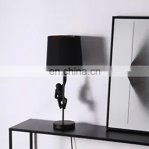Monkey Sculpture Resin Base Animal Shape Desk Decoration Cheap Unique Black Table Lamps thumbnail-2