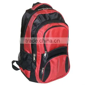 600D Black and Red Student Backpack thumbnail-1