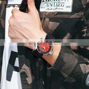 Sanda 3008 New Retro Men Digital Wristwatch Clock Luminous Chronograph Designer Brand Watches thumbnail-5