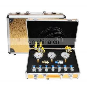 Free Fit Hydraulic Tester Hose Pressure Gauge Kit With 8 Couplings Excavator Parts Hydraulic Pressure Test Kit thumbnail-1