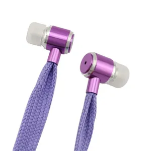 Fashionable Shoelace Stereo Handfree Headphone With Metal Shell thumbnail-2