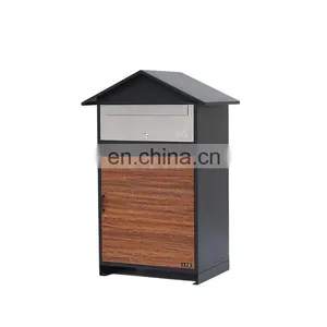 Waterproof Wall Mounted Letterbox Door Home Wooden Parcel Mailing Box Safe Wall Post Box thumbnail-1