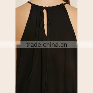 Black Sexy Saree Blouse Designs Sleeveless Lady Blouse & Tops thumbnail-4