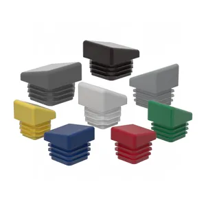Chair School Desk Legs Black Angled Square Plastic End Caps Plugs thumbnail-4