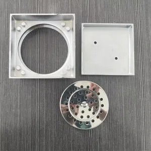 Modern Polished Brass Hidden Tile Insert Drain Filter for Hotel Bathroom and Shower Floor Applications thumbnail-5