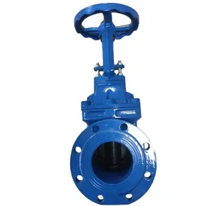 DN100 Pn16 Flange Type Ductile Cast Iron Sluice Gate Valve Rising Stem Resilient Soft Sealing Manual Power General Water thumbnail-5