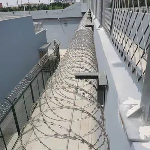 Barbed Razor Wire Roll Powder Coated for Security Wire Fencing and Prison Perimeter Fence Application Long Lasting thumbnail-3