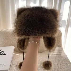 Cute Little Raccoon-style Faux Fur Winter Warm-up Plush Earmuffs With a Tail and Fluffy Balls thumbnail-1