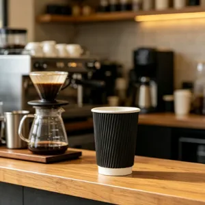 PureWave Food Safe Kraft Ripple Coffee Cups thumbnail-5