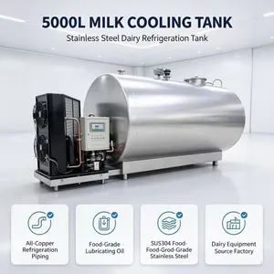 5000L Stainless Steel Fresh Milk Cooler Storage Tank Milk Cooling Tank Dairy Processing Machine thumbnail-1