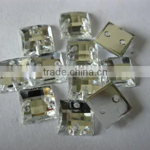 CLEAR COLOR Square Shape Acrylic Stone, Sew On Stone, Acrylic Stone Button 8x8mm thumbnail-1