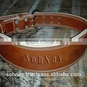 Vegetable Tanned Leather Weight Lifting Belt Brown Color thumbnail-1