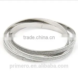 Fashion Discount Three Circle Matte Silver Gold Bracelets Wrapped Bangles thumbnail-2