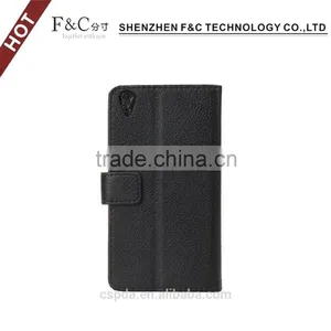 Premium Litchi Pattern pu Leather Wallet Flip Cover for Sony Xperia X Phone With Stand Feature thumbnail-1
