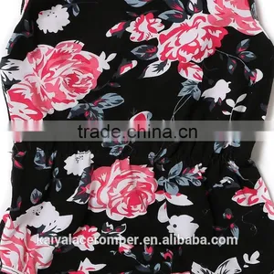 Wholesale Baby Girl Clothes Romper Black Fabric Flower Printing Newborn Baby Cotton Clothing thumbnail-4