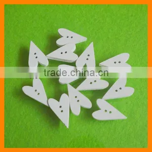 Heart Shape White Wooden Button thumbnail-1