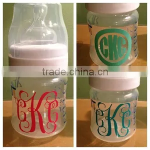 Baby Bottle Monogram Decal Stickers Monogram Sticker Decal for Indoor and Outdoor thumbnail-2