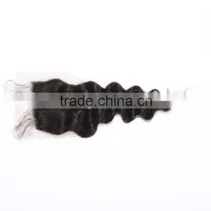 7a Peruvian Deep Wave Closure 4*4 Deep Curly Peruvian Virgin Hair Closure Cheap Wet And Wavy Human Hair Closure Piece thumbnail-3