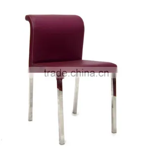 Stainless Steel Legs Low Back Dining Room Chair for Sale thumbnail-1