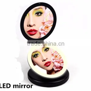 Plastic Two Way 5x Magnifying Compact Travelling Mirror With Led Light thumbnail-2