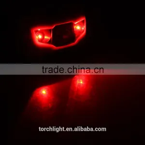 3W Ultra Bright Mini White LED Headlight Headlamp 3 Modes 2LED Red Flashlight for Outdoor thumbnail-5