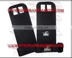 Strong Non Slip Durable Leather Black Custom Made Hand Grip , Power Lifting Gym Product,Lifting Accessories thumbnail-1