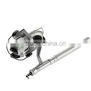 Mini Aluminum Saltwater Fishing Tackle Pocket Pen Fishing Rod Pole + Reel thumbnail-2