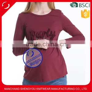 Custom 100% Cotton Maternity t Shirt for Pregnant Women thumbnail-1