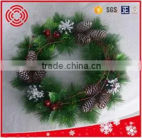 Pine Needle Artificial Christmas Wreath for Home Decor thumbnail-1