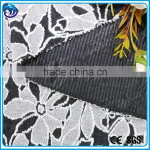 New Product Knit Jacquard Soild Dyed Soft Cotton Polyester Spandex Fabric Flower Design thumbnail-3