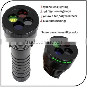 Traffic Cree Q5 Led Camping Torch Light Rechargeable 4 Color Hunting Led Flashlight thumbnail-2