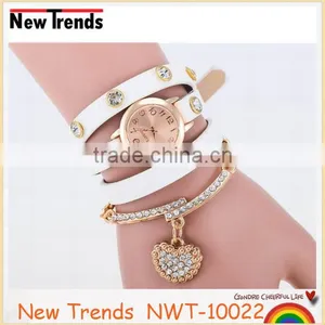 2016 Classical Heart Pendant Colorful Animal Print Leather Wrist Watch thumbnail-3