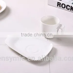 T00217 Big Handle White Porcelain Tea Cup With Saucer thumbnail-5