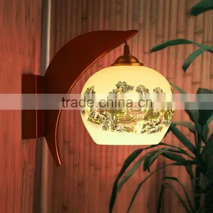 Jingdezhen Ceramic Decal Pastel Led Modern Wall Lamp thumbnail-1