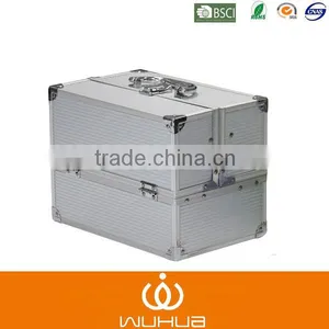 Professional Silver Large Aluminum Cosmetic Case With Combination Lock thumbnail-1