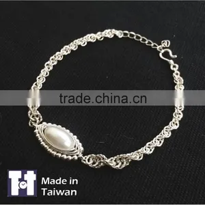 Fashion 925 Spiral Pearl Sterling Silver Bracelet Jewelry Gifts thumbnail-1