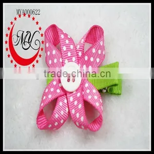 Fabric Button Snap Hair Clips thumbnail-1