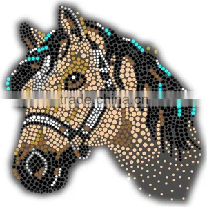 Factory Direct Rhinestone Heat Transfers Hotfix Motif Design Rhinestone T-shirts Custom thumbnail-2