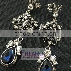 RetroStyle Drop Jewelry Earrings Hypoallergenic Red or Blue Earrings thumbnail-1