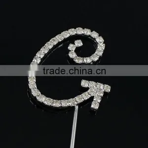 Fashion Rhinestone Wedding Cake Topper Letter in China B028G thumbnail-1