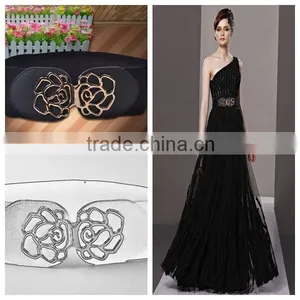 All Match Flower Buckle Ladys Belt Fashion Western Stretch Waist Belt thumbnail-1