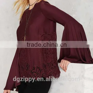 Hot Selling Fashion Cutting Design Lace Blouse for Lady Quality Choice thumbnail-3