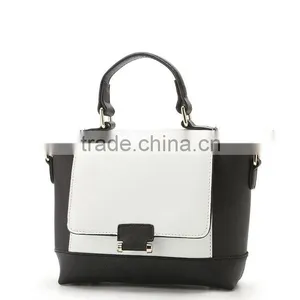 Fake Leather Contrast Color Ladies Hand Bag thumbnail-6