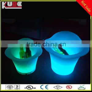 Waterproof Illuminated Plastic LED Ice Bucket With Remote Control and Rechargeable Battery thumbnail-2