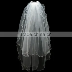 2016 Edged Ivory White Wedding Veil Soft Tulle High Quality Wedding Veils thumbnail-2