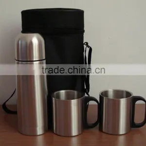 Stainless Steel Mug Gift 500ml Flask and 300ml Coffee Mug Set in Black Gift Box thumbnail-5