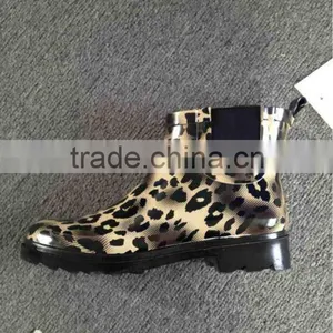 Sexy Leopard Women Ankle Rubber Rain Boots Shoes thumbnail-1