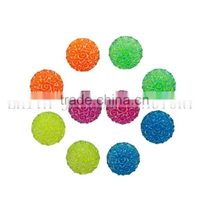 12mm Fluorescence Color Round Rose Flower Resin Cabochone Round Sew on Rhinestone Parquet Flatback Resin Gem Stones thumbnail-6